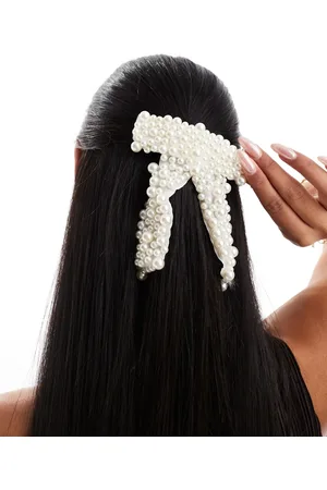 Easilocks X ASOS - Hårsløjfe med perler - Kun hos ASOS-Hvid