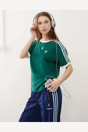 adidas Adicolor Classics - Grøn T-shirt med 3 striber