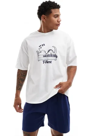ASOS Marineblåt pyjamassæt med 