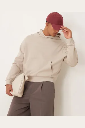 ASOS Essentials - Beige og oversized hættetrøje med firkantet pasform-Neutral