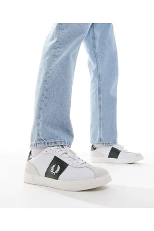 Fred Perry B4 - Hvide sneakers i læder og ruskind
