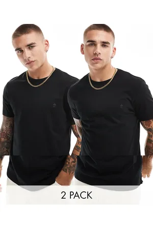 French Connection French Connection - Pakke med 2 sorte kortærmede T-shirts med rund hals og logo