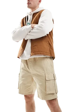 Brave Soul Beige cargoshorts i bomuldsripstop