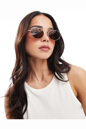 VERO MODA Guldfarvede ovale solbriller med metalstel