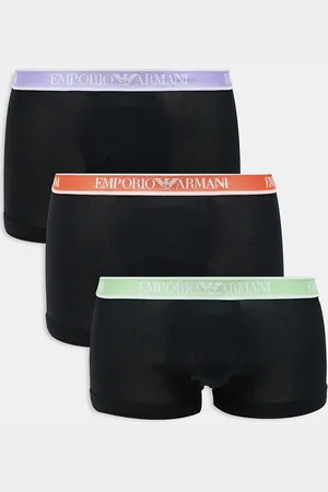 Emporio Armani Bodywear - Pakke med 3 par sorte boksershorts med logo på linningen