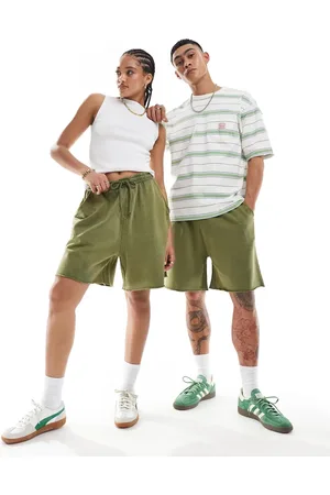 ASOS Unisex - Oversized shorts i vasket kakigrøn