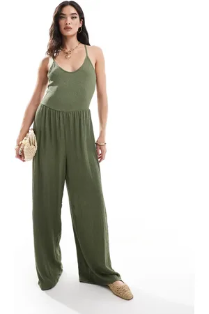 ONLY Kakigrøn jumpsuit med vide ben