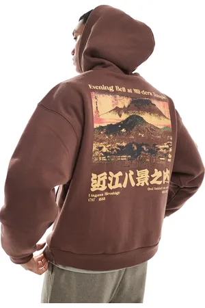Pull&Bear Hættetrøje med bjergprint på ryggen