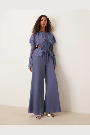 ASOS Jumpsuit med store flæseærmer og udskæring i taljen