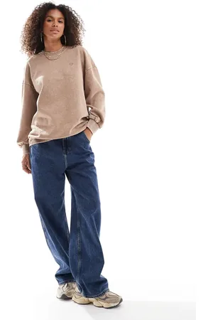 Miss Selfridge Oversized sweatshirt i lysebrun syrevask-Ingen farve