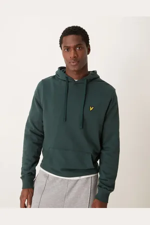 Lyle & Scott Mørkegrøn hættetrøje med logo