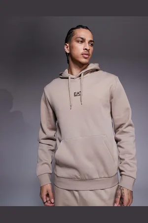 EA7 Armani - - Beige hættetrøje med centralt logo - Del af sæt-Neutral