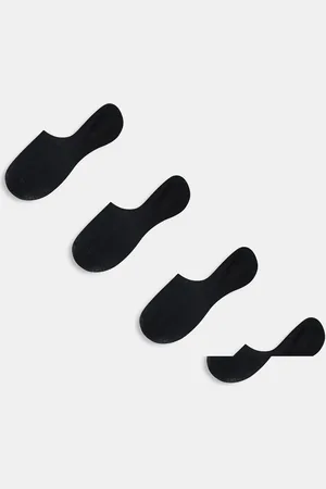 Pieces® Sorte usynlige sokker i pakke med 4 par