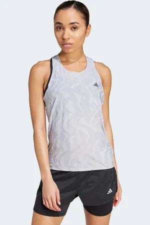 adidas Ultimate Heat-Rdy Engineered - Sølvfarvet løbetanktop-Grå