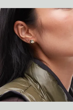 Bimba y Lola Guldfarvede og elfenbenshvide ørestikkere med logo