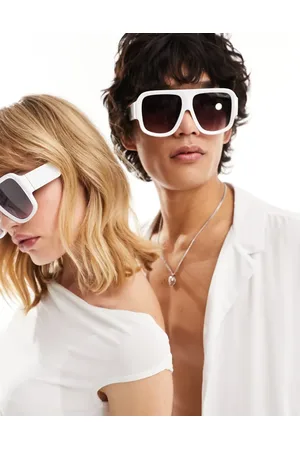 Jeepers Peepers Hvide solbriller med visirdesign
