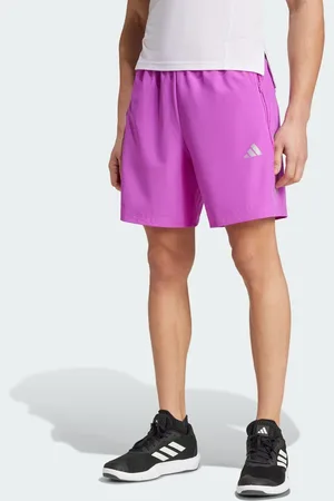 adidas Gym+ - Lyslilla vævede træningsshorts med 3 striber