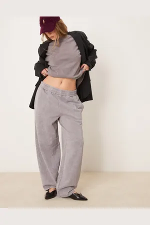 ASOS Grå og forvaskede joggingbukser med barrel-ben