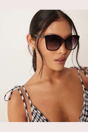 Jeepers Peepers Sorte, oversized og firkantede solbriller med gradientglas