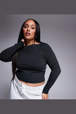 ASOS ASOS DESIGN Curve - formgivende top med bådudskæring og lange ærmer