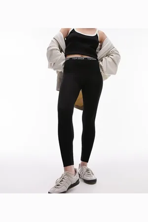 Topshop Sorte elastiske leggings med branding