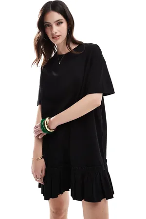 Miss Selfridge T-shirt-kjole i poplin med flæsedetalje