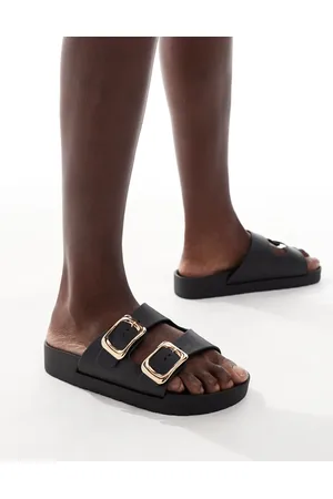London Rebel Andi - Sorte sandaler med spænde