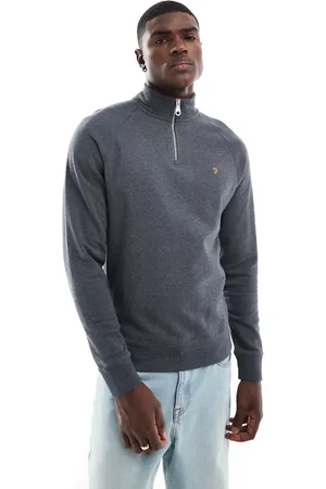 Farah Jim - Grå sweatshirt med lille lynlås