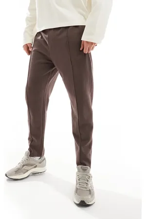 ASOS Brune tapered joggingbukser med lynlås