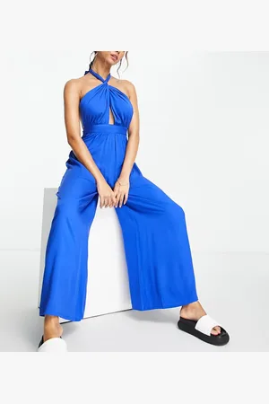 Esmée Strand-jumpsuit med krydsende halterneck i - Kun hos ASOS