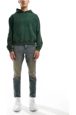 ASOS Smalle jeans med stretch i vintage-mellemvask med farveskær-Blå