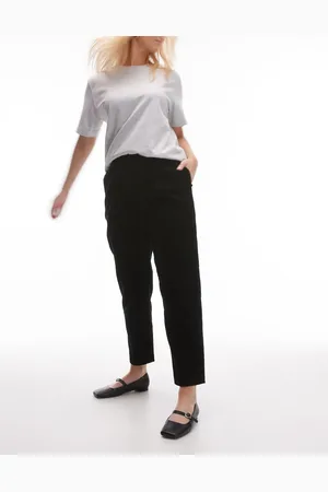 Topshop Hourgæass - Sorte fløjlsbukser med peg-ben