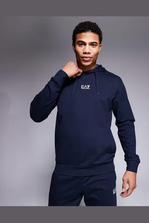 EA7 Armani - - Marineblåt træningssæt med centreret logo