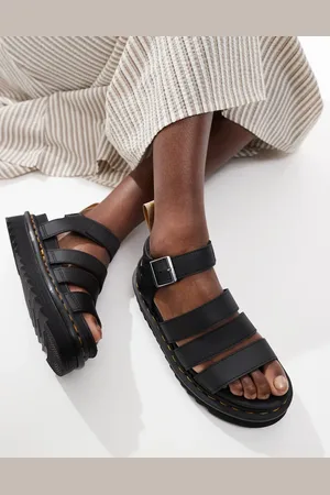 Dr. Martens Sorte tykke veganske blaire sandaler fra