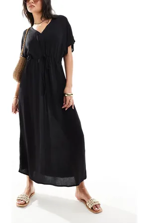 VERO MODA Gennemsigtig maxi-strandkjole med kimono-snit i