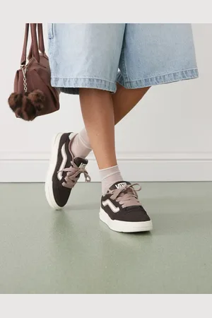 Vans Hylane - Chunky mørkebrune sneakers i ruskind