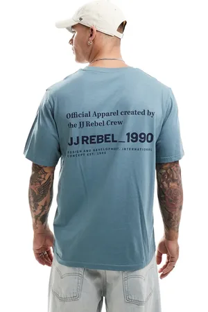 JJ Blå T-shirt med print på ryggen