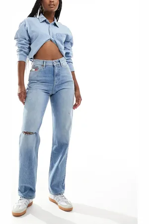 Tommy Hilfiger Izzie - Højtaljede Slim Fit-jeans med lige ben i lys vask-Blå