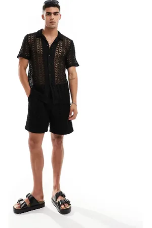 South Beach Strikkede sorte strandshorts - Del af sæt