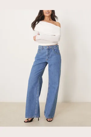 ASOS Afblegede boyfriend-jeans med snørehuller i taljen
