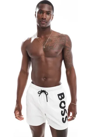 HUGO BOSS BOSS - Octopus - Hvide badeshorts