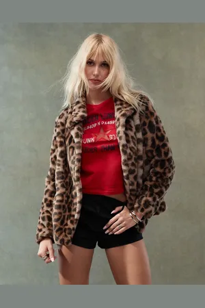 Lioness Frakke med leopardprint i imiteret pels - Kun hos ASOS-Multifarvet