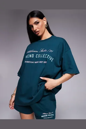 ASOS Weekend Collective - T-shirt med broderet logo - Del af sæt