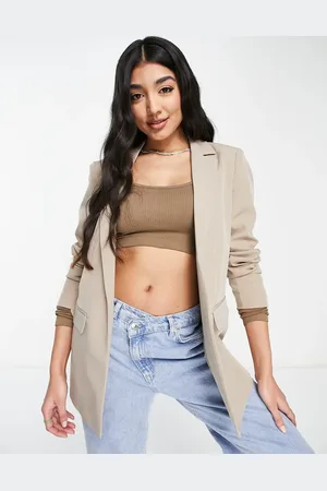 Pieces® Beige skræddersyet oversized blazer-Neutral