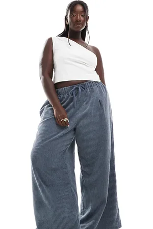 ASOS Curve - pull-on-bukser med vide ben i fløjl