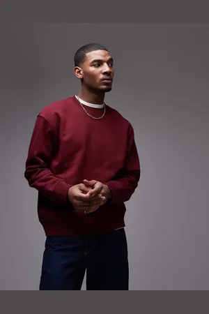 Topman Blommefarvet klassisk oversized sweatshirt i jersey-Rød