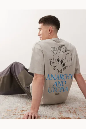 Obey Pigmenteret sølvgrå T-shirt med grafisk 