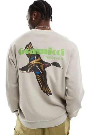 Gramicci Havrefarvet sweatshirt med grafisk 