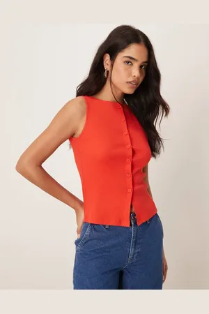 New Look Rød tanktop med knapper
