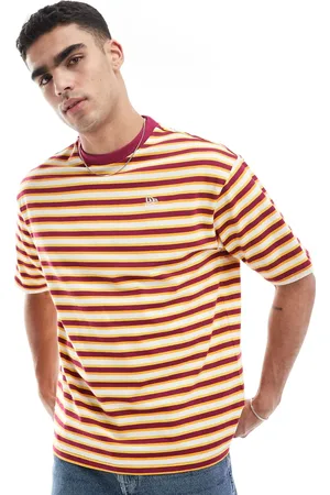 New Era Verticle - og multifarvet T-shirt med logo og kontrasterende striber